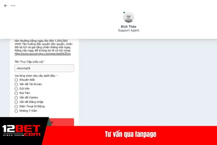 Tư vấn qua fanpage