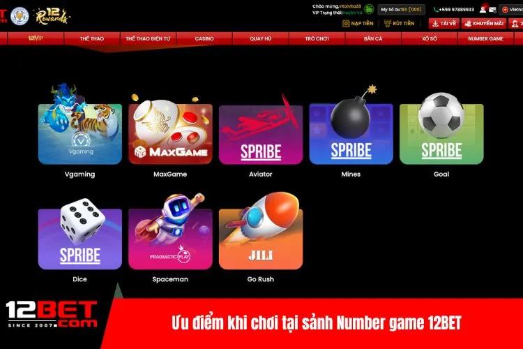 Ưu điểm khi chơi tại sảnh Number game 12BET