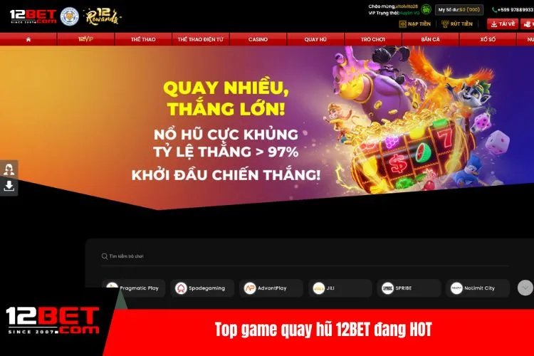 Top game quay hũ 12BET đang HOT